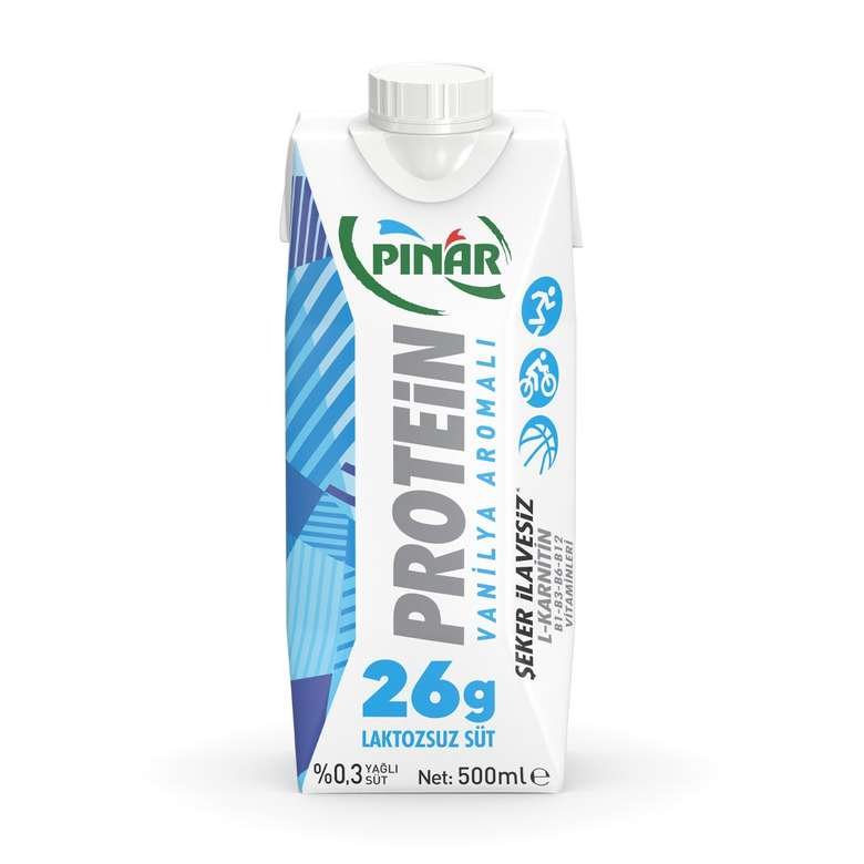Pınar Protein Vanilya Aromalı Laktozsuz Süt (%0,3 Yağlı) 500 ml