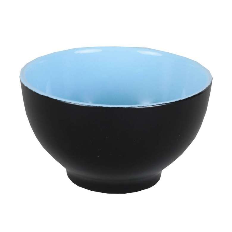 Keramika Çift Renk Kase 14 cm Siyah Mavi
