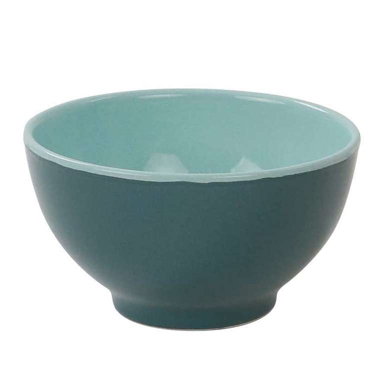 Keramika Çift Renk Kase 14 cm Turkuaz Mavi