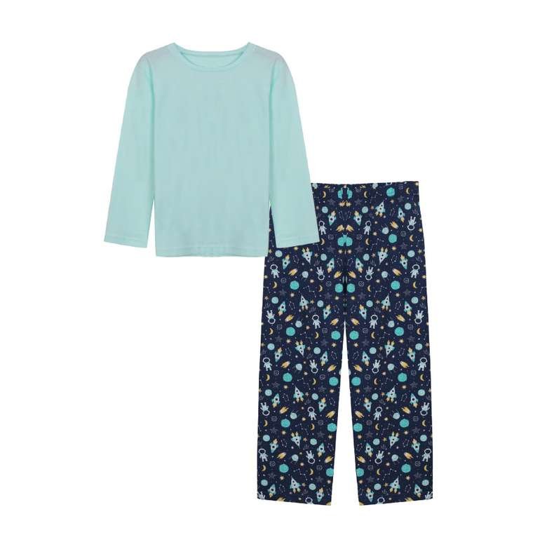 Silk & Blue Erkek Çocuk Uzun Kollu Pijama Takımı Fıstık Yeşili