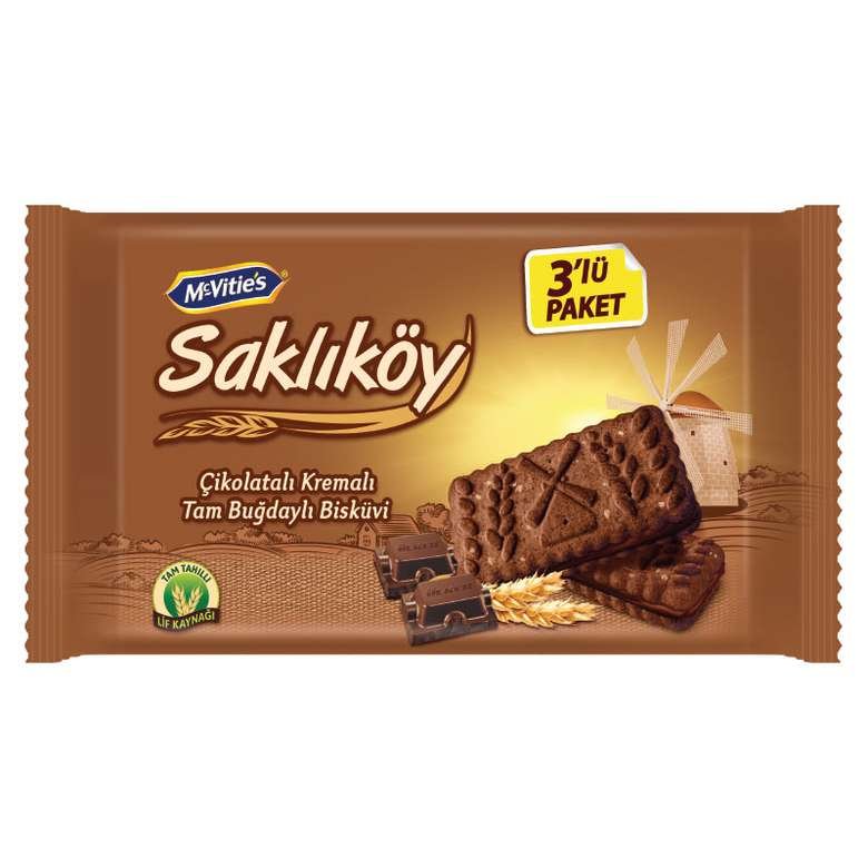 Ülker Saklıköy Çikolata Kremalı Bisküvi 3x87 G