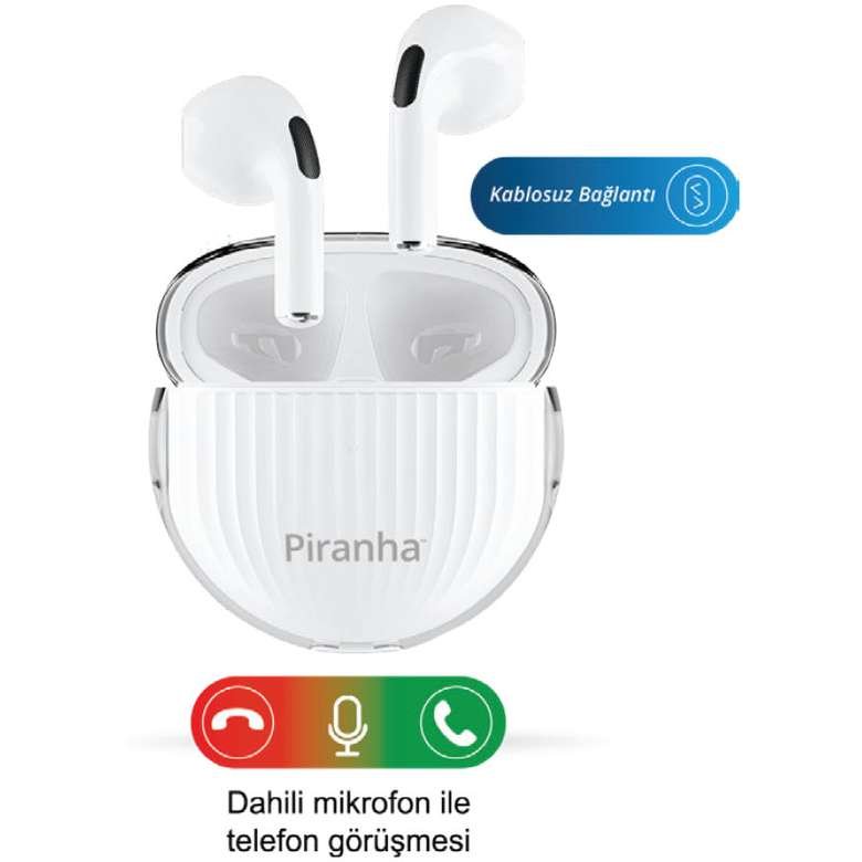 Piranha 9975 Kablosuz Kulak İçi Kulaklık Beyaz